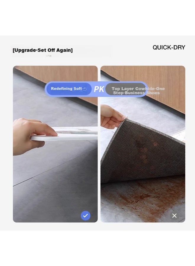 Zichen Hard Diatomaceous Earth Absorbent Mat, Bathroom Floor Mat, Entrance Mat, Non-slip Quick-drying Foot Mat For Home Use, Toilet Mat - Image 4