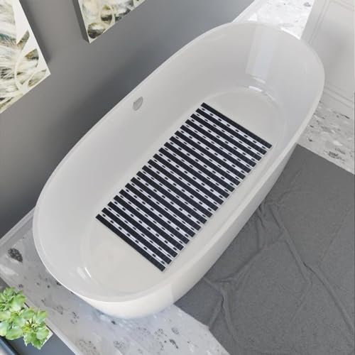 JUGTE PVC Shower Mat Anti Slip Shower Mat, Bathtub Mat with Suction Cups and Drain Holes, Anti-Skid Plastic PVC Rubber mats for Floor mat (Black) - Image 3