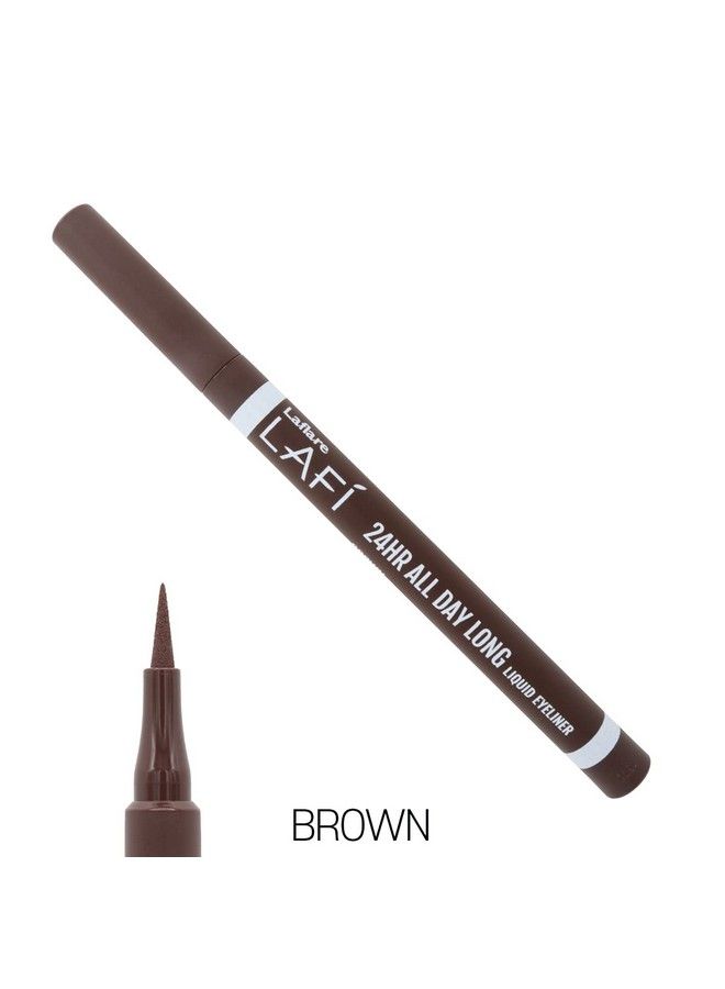 Laflare LAFI Liquid Eyeliner Super Long Felt Tip LongLasting Makeup Waterproof & Smudgeproof All Day Long Eye Liner (Brown) - Image 3