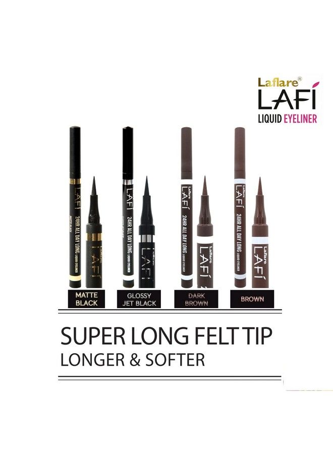 Laflare LAFI Liquid Eyeliner Super Long Felt Tip LongLasting Makeup Waterproof & Smudgeproof All Day Long Eye Liner (Brown) - Image 4