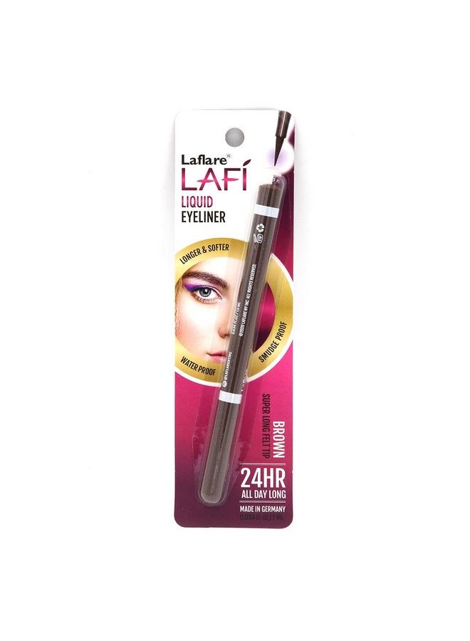 Laflare LAFI Liquid Eyeliner Super Long Felt Tip LongLasting Makeup Waterproof & Smudgeproof All Day Long Eye Liner (Brown) - Image 1