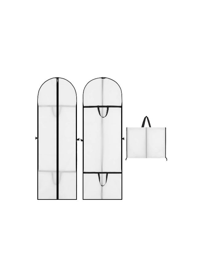 Generic Dress Bags Covers Long Garment Bags Peva Clothes Cover Bags with Zip 60x180 Cm Waterproof Anti Mite Breathable Long Dress Suit Bags Mildew Proof Pet Hair Proof For Storage and Travel 2 Pack  - Image 1