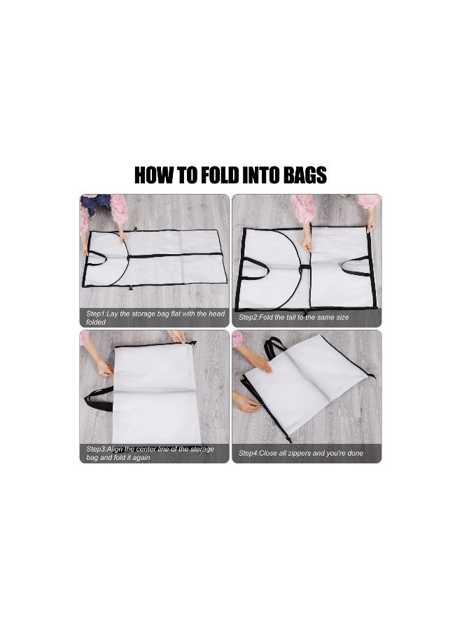 Generic Dress Bags Covers Long Garment Bags Peva Clothes Cover Bags with Zip 60x180 Cm Waterproof Anti Mite Breathable Long Dress Suit Bags Mildew Proof Pet Hair Proof For Storage and Travel 2 Pack  - Image 5