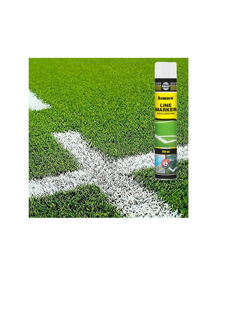 Asmaco - Asmaco Line Marking Acrylic Spray Paint for Road Marking, Tennis Courts, Golf Courses Sports Pitches, Football Ground & Parking Areas - 750 Ml - Image 1