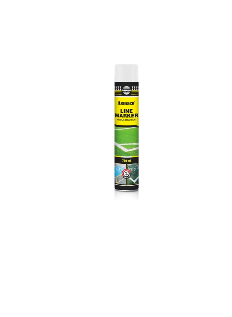 Asmaco - Asmaco Line Marking Acrylic Spray Paint for Road Marking, Tennis Courts, Golf Courses Sports Pitches, Football Ground & Parking Areas - 750 Ml - Image 1