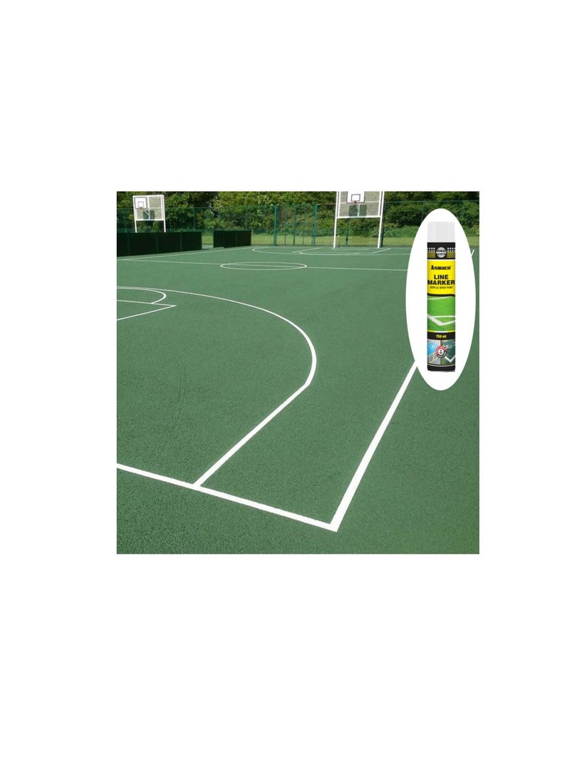 Asmaco - Asmaco Line Marking Acrylic Spray Paint for Road Marking, Tennis Courts, Golf Courses Sports Pitches, Football Ground & Parking Areas - 750 Ml - Image 1