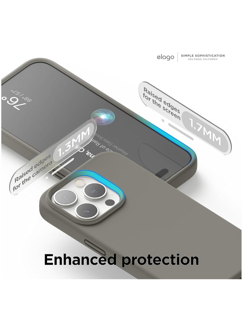 أكاليكس جراب سيليكون متوافق مع iPhone 15 Pro Max، جراب هاتف سيليكون سائل رفيع مع طبقات مطاطية ناعمة، مصد مقاوم للصدمات مع بطانة من مادة TPU (رمادي متوسط) - Image 5