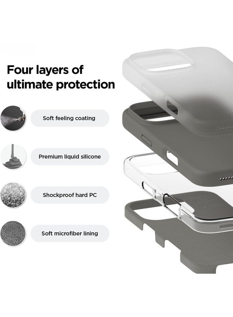 ACLIX Premium Liquid Silicone Case for iPhone 15 Pro Max Slim Fit, Soft Touch with Microfiber Lining & Enhanced Camera Protection - Durable & Anti-Fingerprint | Medium Grey - Image 3