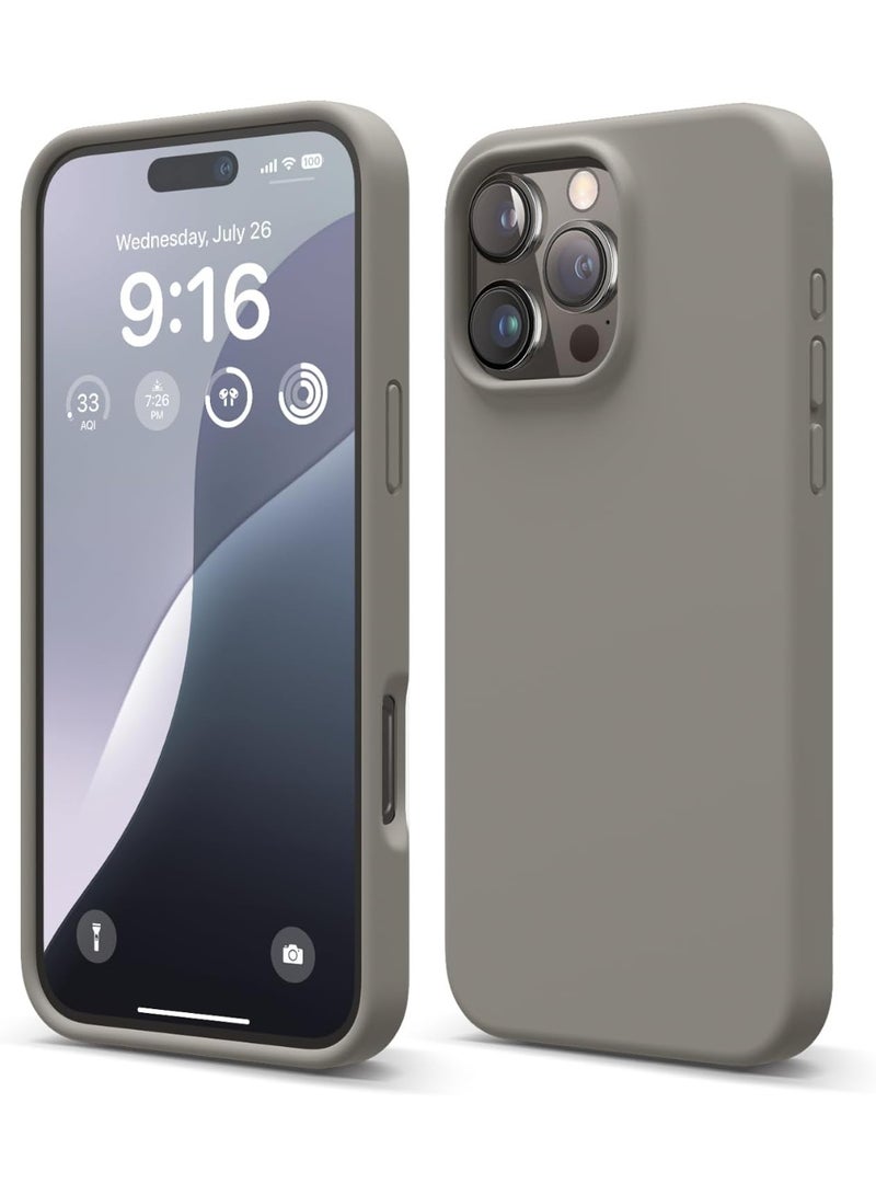ACLIX Premium Liquid Silicone Case for iPhone 15 Pro Max Slim Fit, Soft Touch with Microfiber Lining & Enhanced Camera Protection - Durable & Anti-Fingerprint | Medium Grey - Image 1