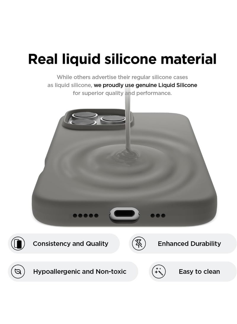 ACLIX Premium Liquid Silicone Case for iPhone 15 Pro Max Slim Fit, Soft Touch with Microfiber Lining & Enhanced Camera Protection - Durable & Anti-Fingerprint | Medium Grey - Image 2