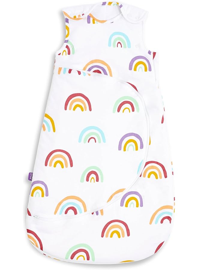Snuz Pouch Sleeping Bag For Infant/Baby/1.0 Tog Clever Nappy Change Zip Material100% Cotton For Temperatures If 21 23 Celsius |From 6 To 18Months |Maximum Baby Length 86Cm Rainbow - Image 1