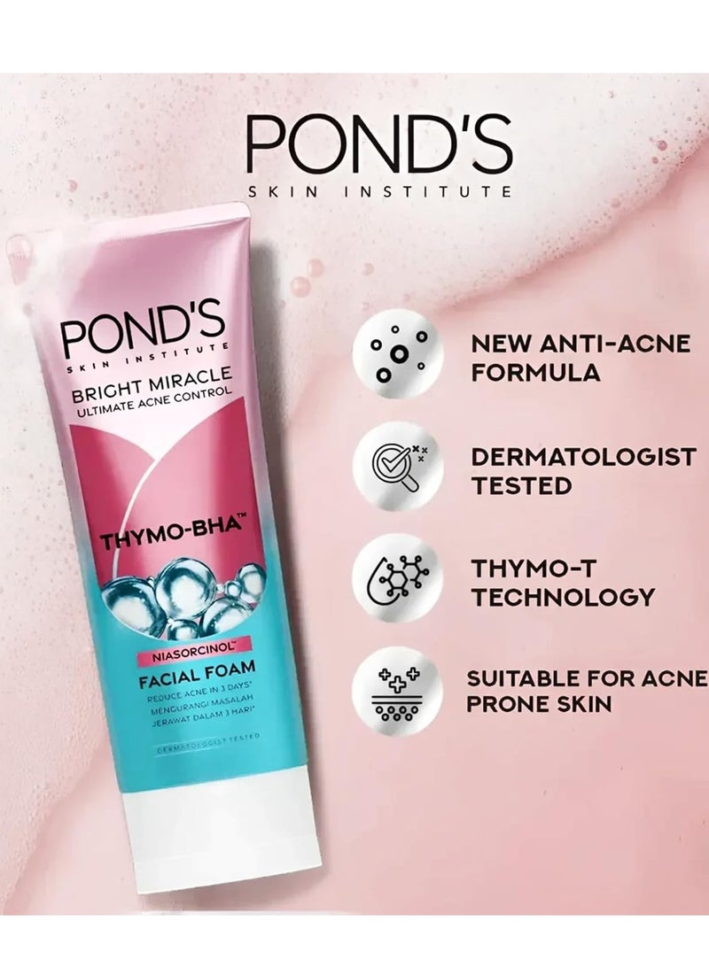 Pond's Bright Miracle Ultimate Acne Control Facial Foam 100 g - Image 2