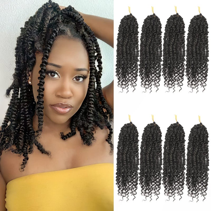 Bileaf Pretwisted Passion Twist Crochet Hair for Women Girls Crochet 12 Inch Ombre Boho Passion Twist Hair Short Passion Twists Hair Pre Looped Crochet Passion Twist Braids 8 Packs 2