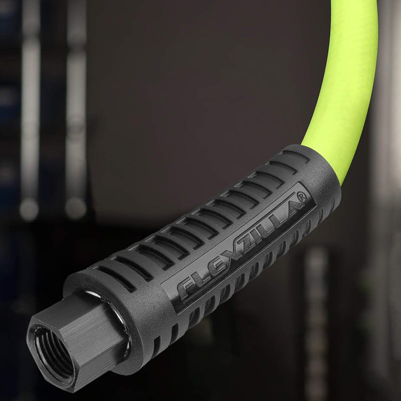 Flexzilla Swivel Whip Air Hose, 3/8 in. x 6 ft. (1/4" MNPT Ball Swivel x 1/4" FNPT Ends), Heavy Duty, Lightweight, Hybrid, ZillaGreen - HFZ3806YW2B - Image 5