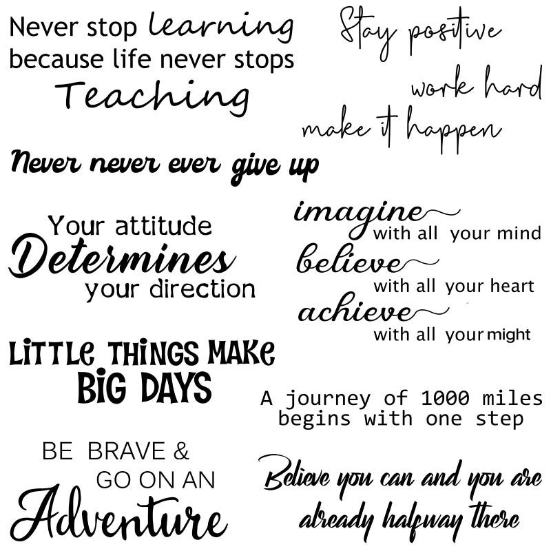Fumete 9 Pcs Inspirational Vinyl Wall Decal Stickers Motivational Quote Peel and Stick Positive Saying Wall Art Large Affirmation Decal Removable Decor for Home Office School Classroom - Image 1