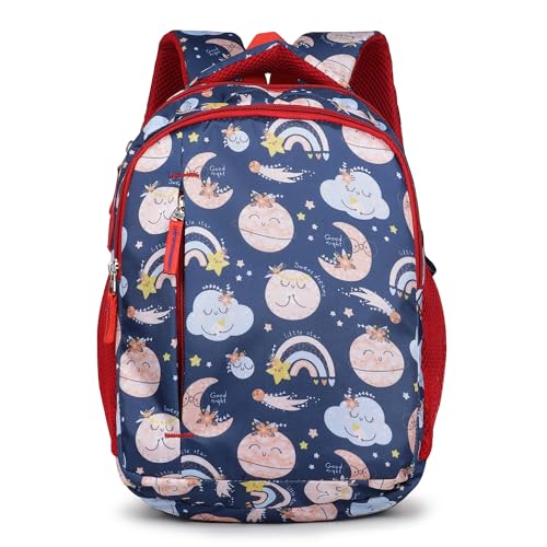 Ronaldo School Bag Kids Backpack Stars Moon, Rainbow & Clouds Lightweight School Bag for Girls & Boys 3-7 Years - Image 1