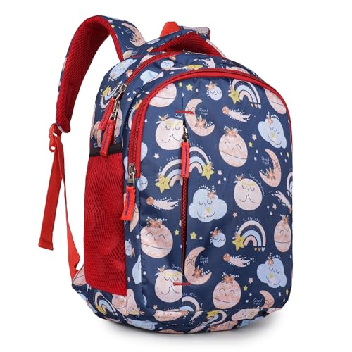 Ronaldo School Bag Kids Backpack Stars Moon, Rainbow & Clouds Lightweight School Bag for Girls & Boys 3-7 Years - Image 2