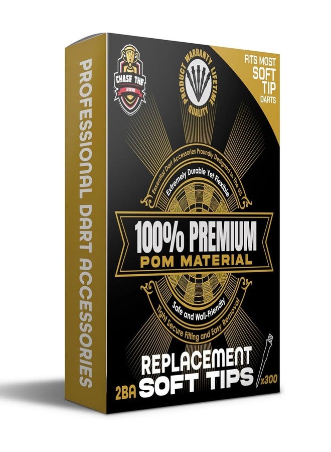 KOOWOD Soft Tip Points Accessories for Soft Tip Darts (Black, 300 Pack) - Image 1