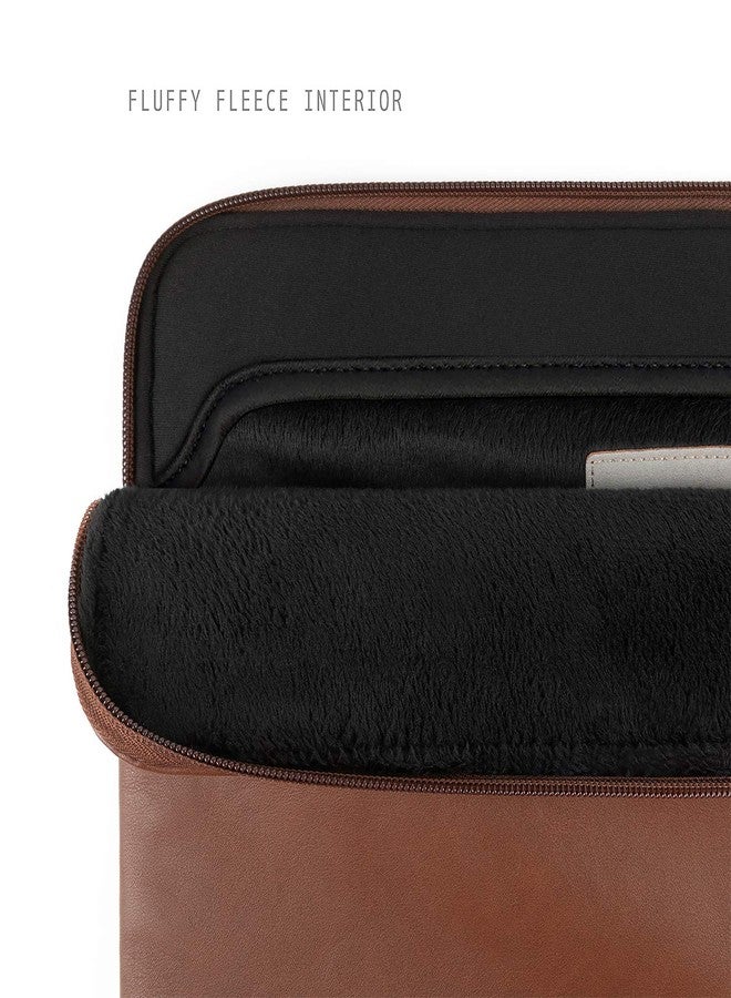Comfyable Leather Laptop Sleeve Compatible with 16 Inch MacBook Pro M4 2024 & 15 Inch MacBook Air M4 M3 M2 2025, Brown - Image 2