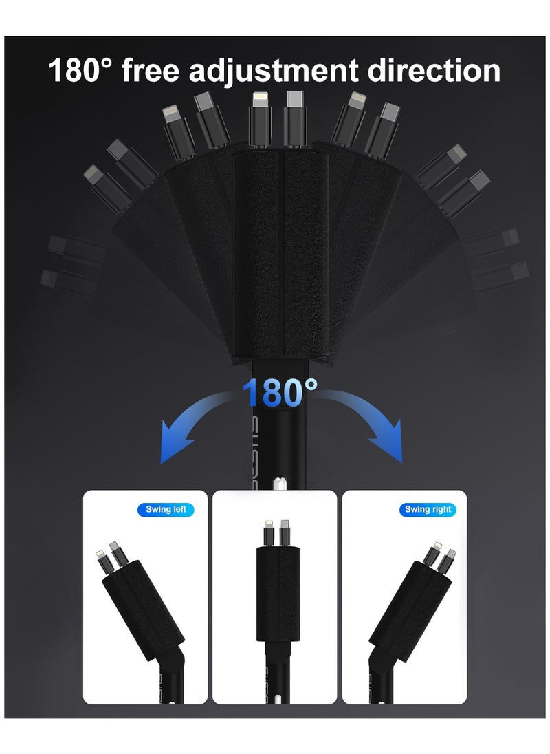 120W Retractable Fast Car Charger, 5 IN 1 Super Fast Phone Car Charger, 2 Retractable Cables and 2 USB Ports Car Charger Adapter for iPhone 16/15/14/13/12/11, iPad, Samsung - pzsku/Z867800CE029262779630Z/45/_/1731381876/34bdd0bc-c08d-4064-856b-0c652e80aa1e