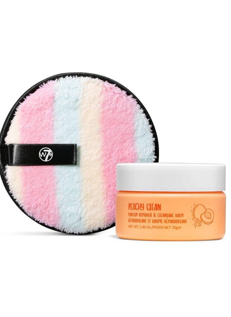 W7 W7 Peachy Clean Makeup Cleansing Balm & Makeup Remover Cookie Disc Duo - Gently Removes Makeup  - Image 1
