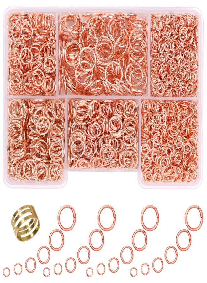 GMMA 1400 Pcs Mixed 6 Sizes/Box Jewelry Making Jump Rings, 4mm 6mm 5mm 7mm 8mm 10mm Jump Rings with 1Pcs Jump Ring Open/Close Tool for Keychains Necklace Repair and DIY Crafts Gifts (Rose-Gold) - Image 1