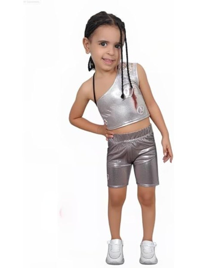 شورت ديسكو جيرسيه لاميه ليكرا الوان متعددة يصلح للرياضة لامع