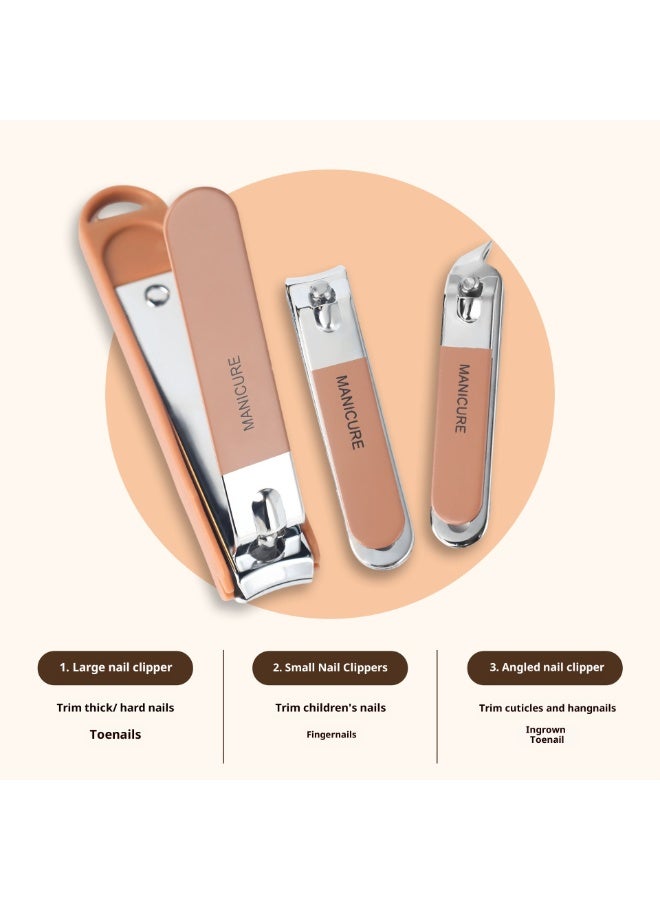 Portable nail clipper set, portable storage case, PP material with ear picking spoon, stainless steel nail clippers 5-piece set - Image 4