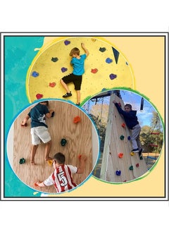 Beauenty 10 Pcs Rock Climbing Holds For Kids Set,Rock Climbing Holds,Climbing Wall,Climbing For Adult Indoor And Outdoor Play Accessories,With Mounting Hardware,Home Playground Climbing Wall Grip Kits  - Image 5