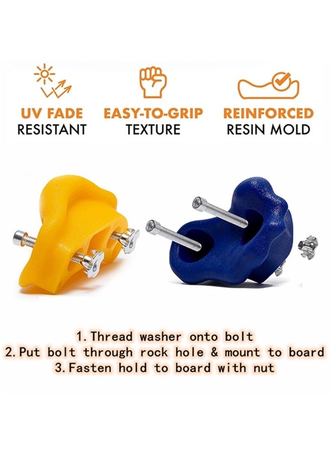 Beauenty 10 Pcs Rock Climbing Holds For Kids Set,Rock Climbing Holds,Climbing Wall,Climbing For Adult Indoor And Outdoor Play Accessories,With Mounting Hardware,Home Playground Climbing Wall Grip Kits  - Image 3