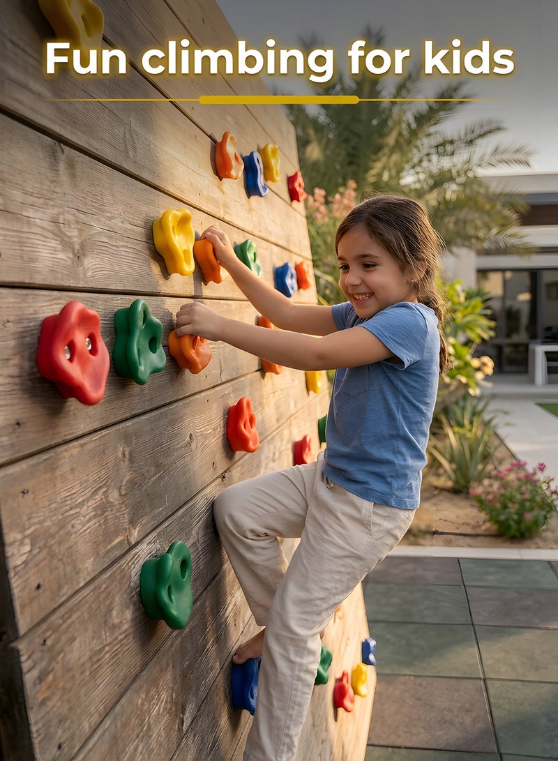 Beauenty 10 Pcs Rock Climbing Holds For Kids Set,Rock Climbing Holds,Climbing Wall,Climbing For Adult Indoor And Outdoor Play Accessories,With Mounting Hardware,Home Playground Climbing Wall Grip Kits - Image 3