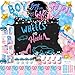 Hombae Wheels or Heels Gender Reveal Decorations 169 PCs Boy or Girl Gender Reveal Decorations Backdrop Balloon Garland Banner Tablecloth Cake Cupcake Topper Box Cutout Poster Sash Pink Blue - Image 3