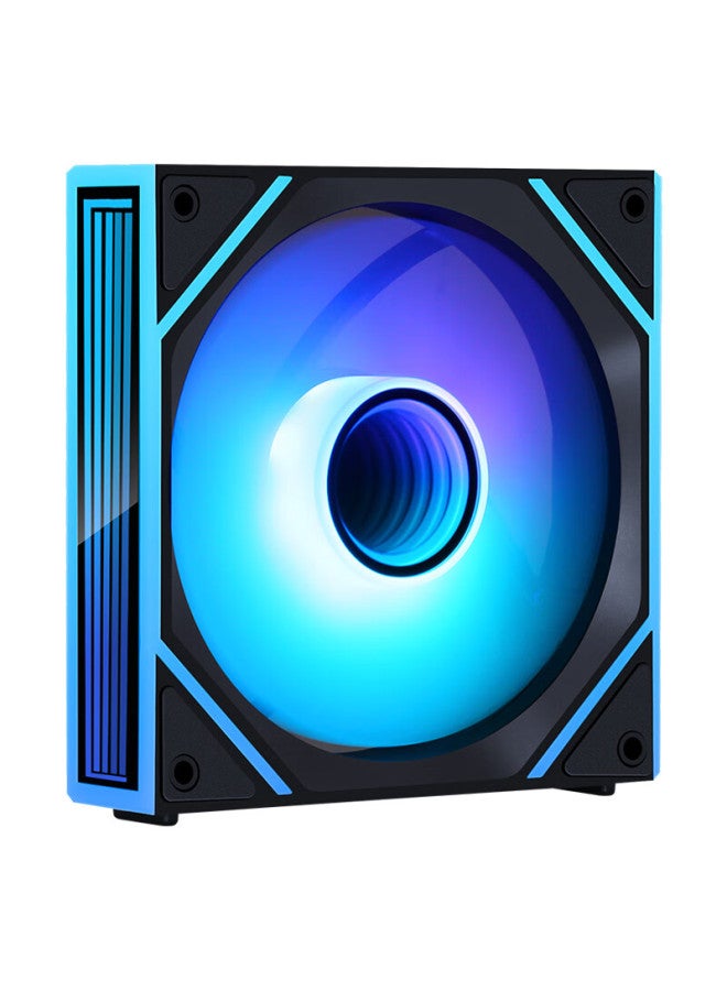 Sama Giant Wave Magnetic Building Block Fan Reverse Blade Black 12cm Case Fan Wireless Splicing Argb Infinite Mirror 28mm Thickness Pwm Temperature Control Pbt Fan Blades 8 Shock Absorbing Pads - Image 1