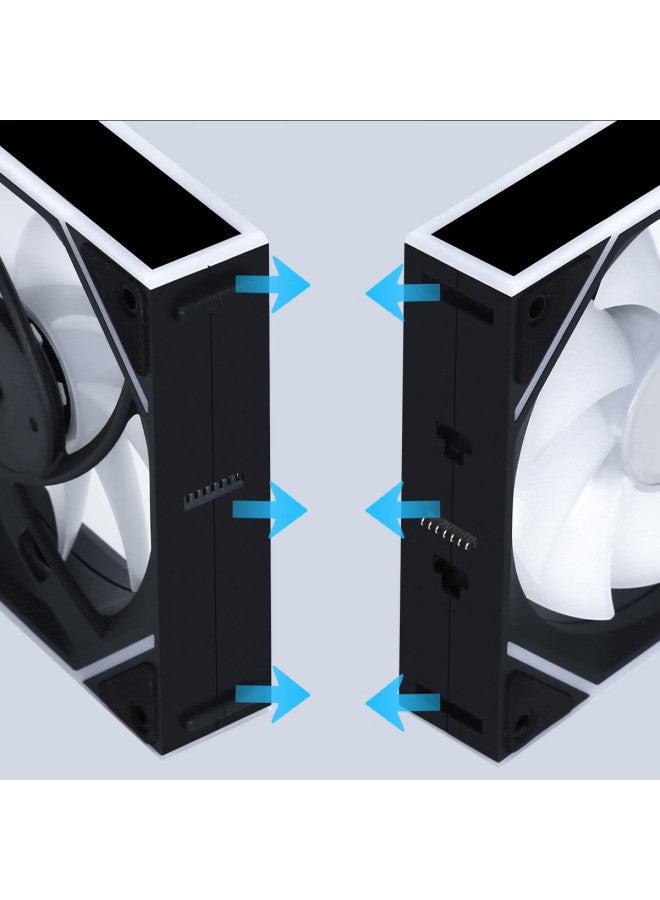 Sama Giant Wave Magnetic Building Block Fan Reverse Blade Black 12cm Case Fan Wireless Splicing Argb Infinite Mirror 28mm Thickness Pwm Temperature Control Pbt Fan Blades 8 Shock Absorbing Pads - Image 4