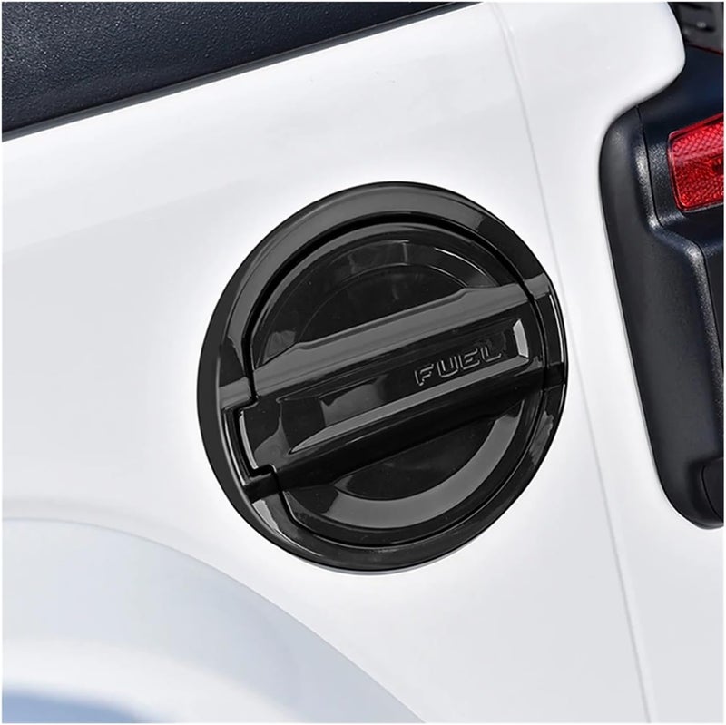 Car Tank Covers Compatible For Jeep Wrangler JL 4XE 2021 2022 2023 2024 2025 Gas Oil Fuel Door Tank Cap Decoration Exterior Accessories ABS(Black) - Image 5