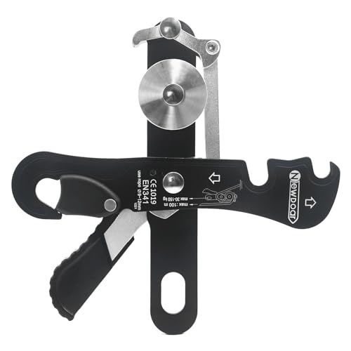 NewDoar Climbing Stop Descender Rappelling Belay for Ropes 10-12mm The Novices for Rescue & Arborist CE Certification(Black) - Image 1