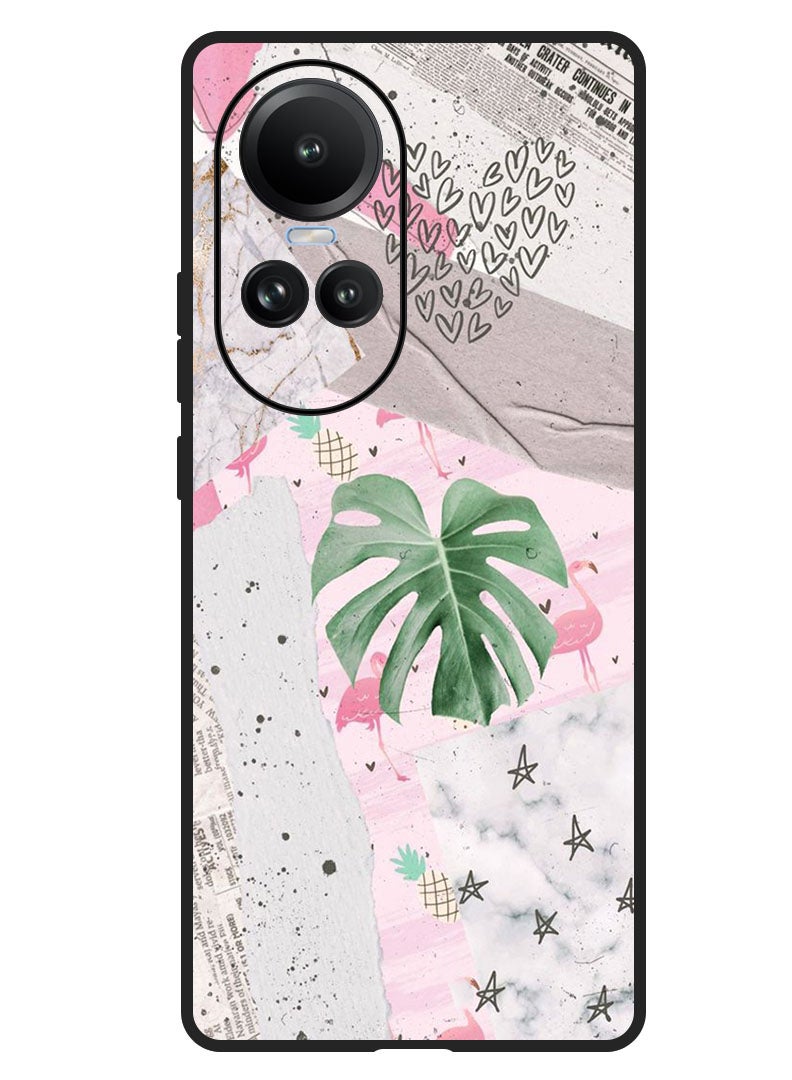 Theodor Protective Case Anti Scratch Shock Proof Bumper Cover For Oppo Reno 10/10 Pro Heart Leaves - Image 1