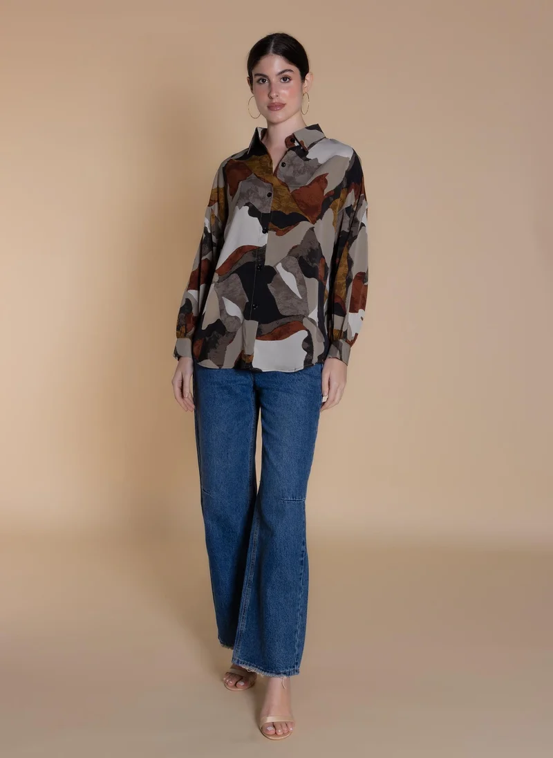 شايبس ABSTRACT PRINTED COMFORT SHIRT