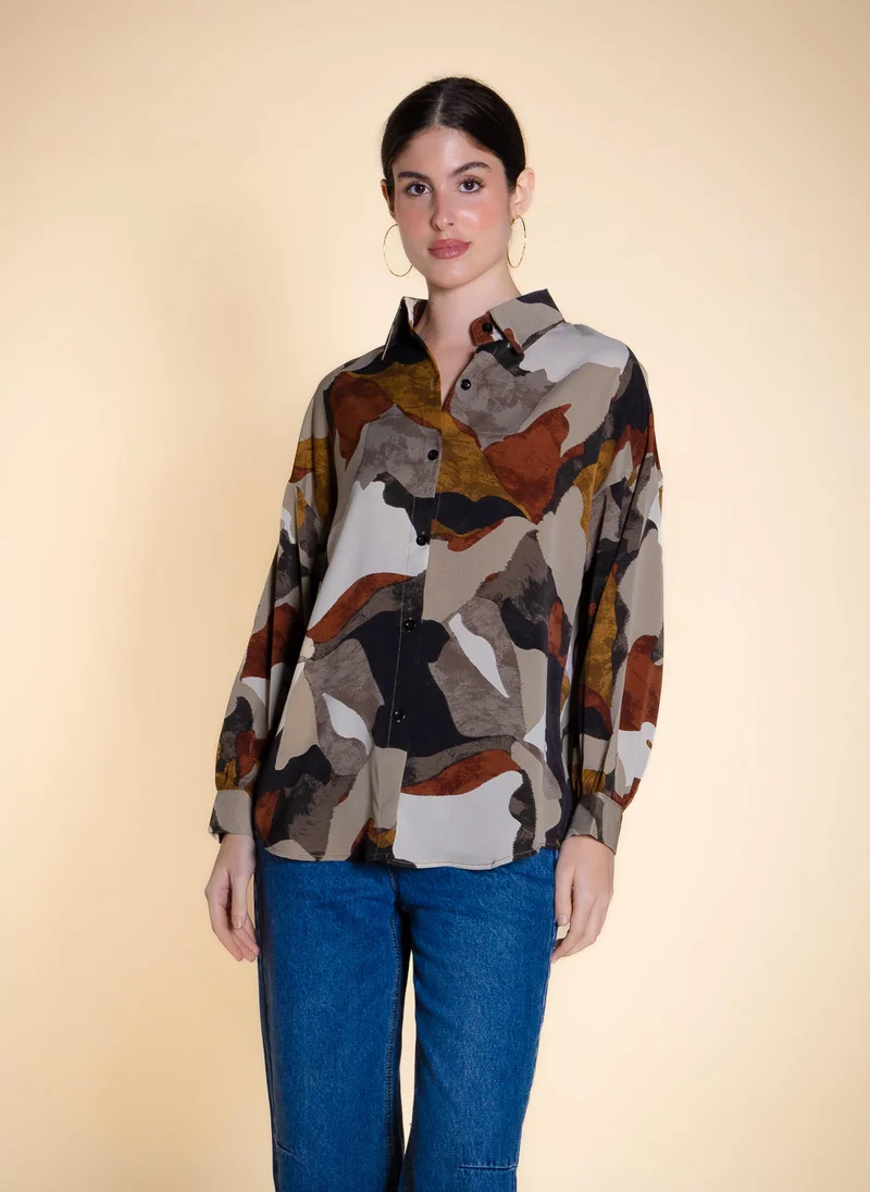 شايبس ABSTRACT PRINTED COMFORT SHIRT
