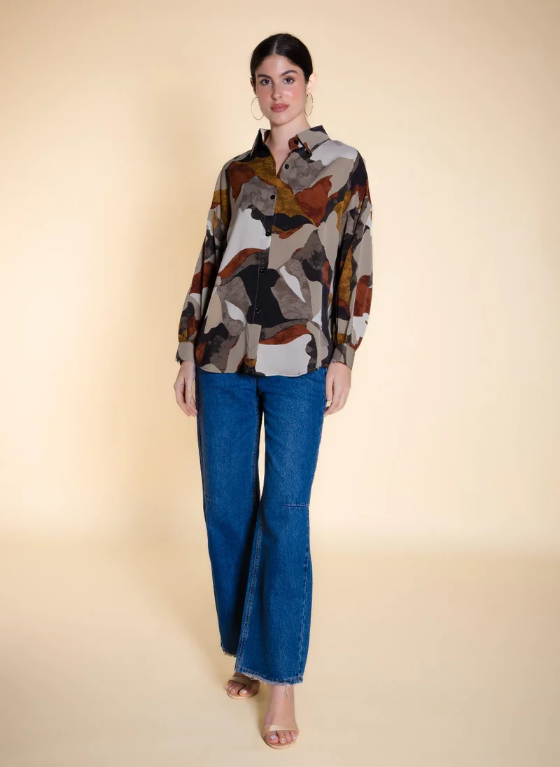 شايبس ABSTRACT PRINTED COMFORT SHIRT