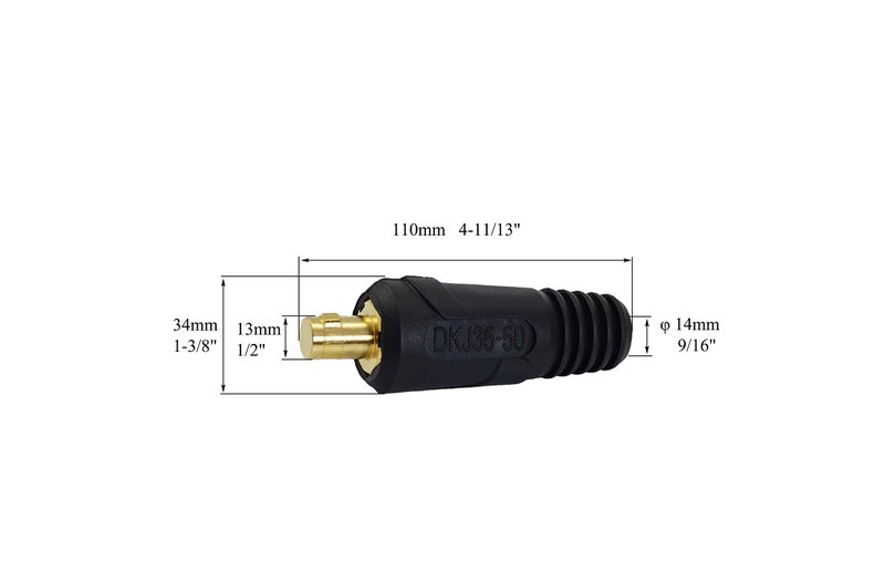 RIVERWELD TIG Welding Cable Panel Connector Plug DKJ35-50 315Amp with Black Color Dinse-Style Quick Fitting - Image 4