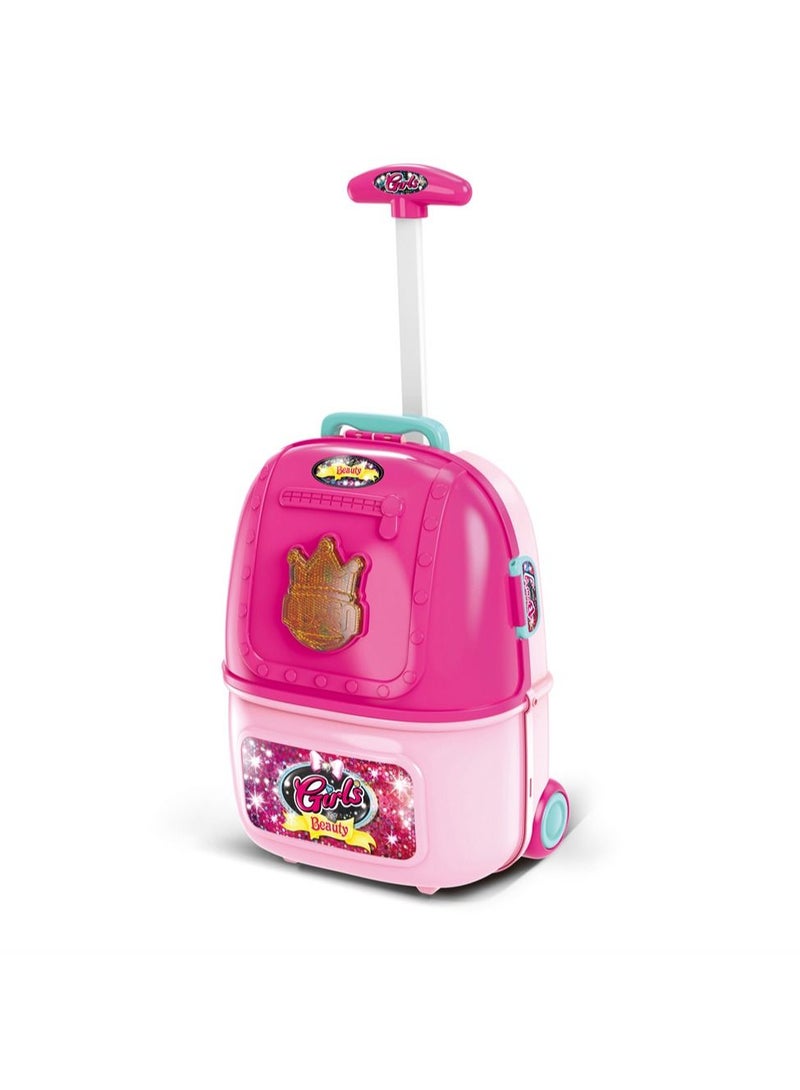 2 in 1 Makeup Toy Set  for Girls with Jewellery  for kids Girl Make Up Table and Suitcase Toy - Image 3
