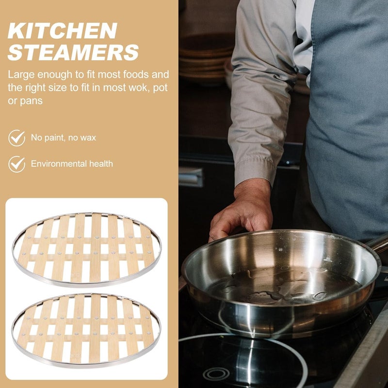 2 Pieces 26cm Steamer Basket Set round Food Steamer for Household Cooking for Dim Sum Vegetables and Eggs - Image 4