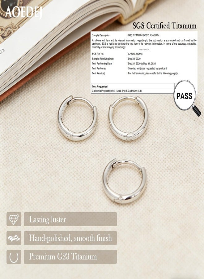AOEDEJ G23 Titanium Hoop Earrings 18G Titanium Clicker Hoop - Image 4