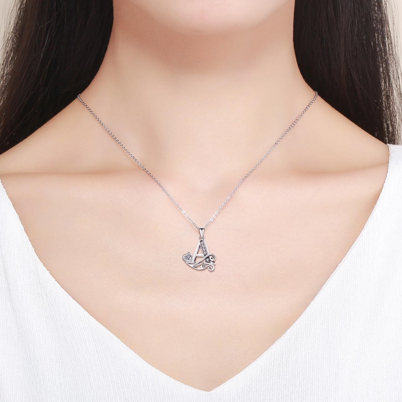 SHBOAZED S925 Sterling Silver Initial Letter Necklaces for Women Dainty Letter Chain Necklace for Women Personalized Jewelry Gifts A - Image 4
