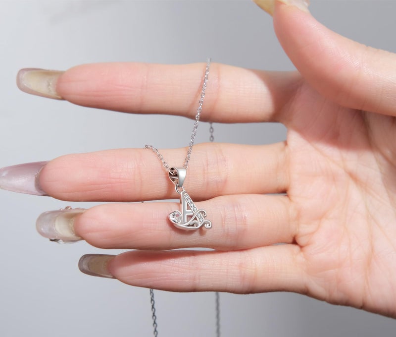 SHBOAZED S925 Sterling Silver Initial Letter Necklaces for Women Dainty Letter Chain Necklace for Women Personalized Jewelry Gifts A - Image 3