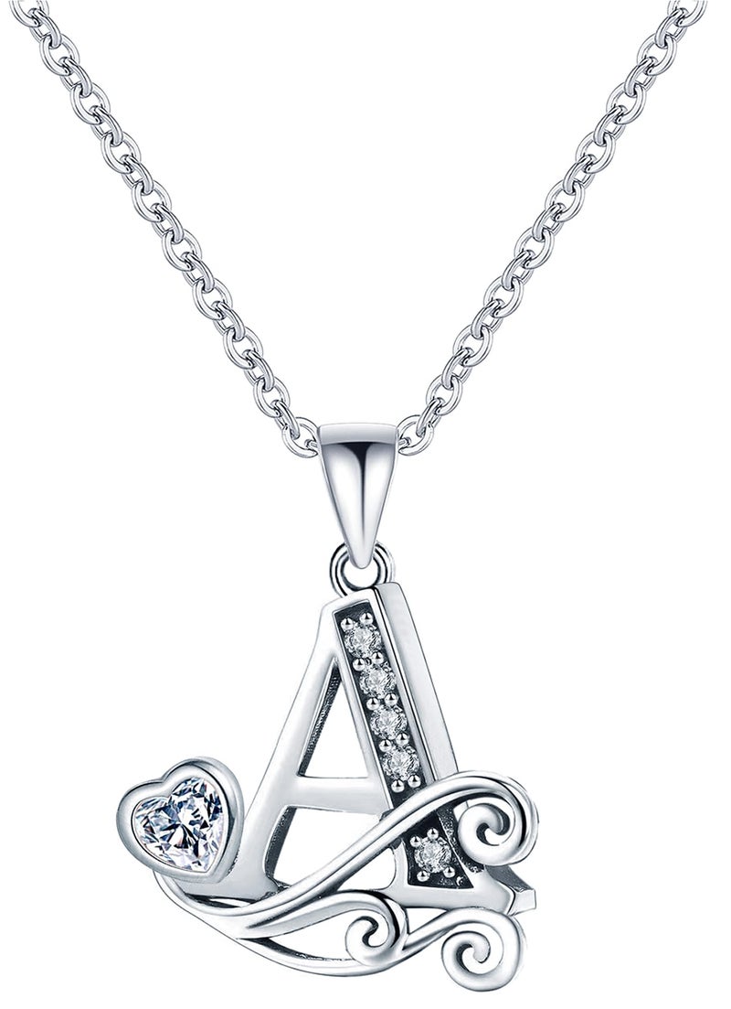 SHBOAZED S925 Sterling Silver Initial Letter Necklaces for Women Dainty Letter Chain Necklace for Women Personalized Jewelry Gifts A - Image 1