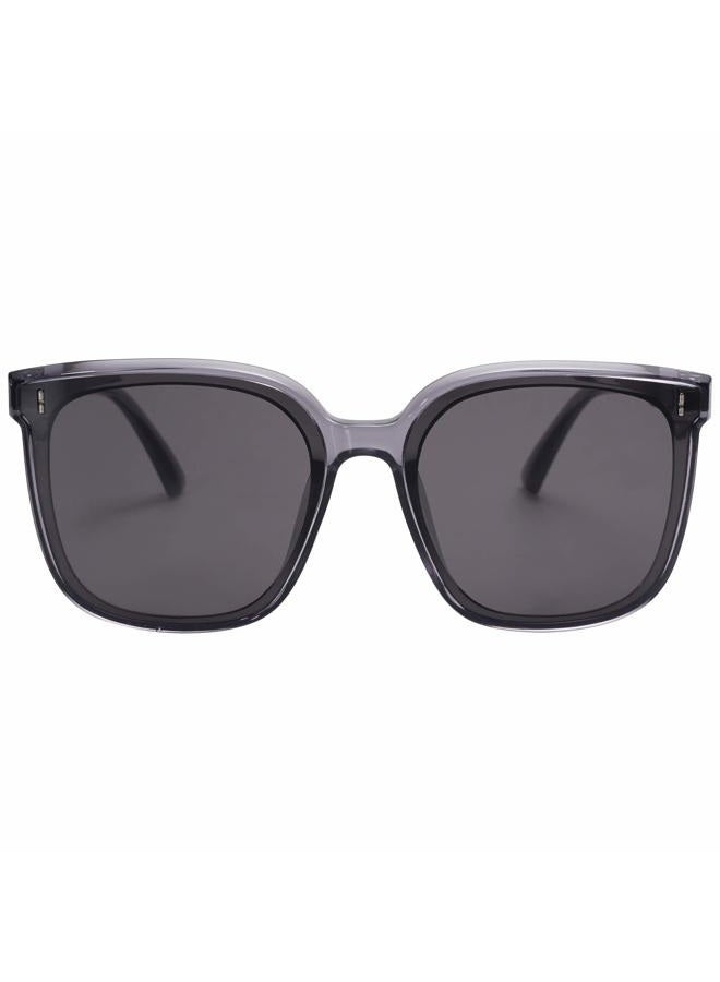 Sojos Sunglfor Women Men Vintage Style Shades SJ2157 with Transparent Grey Frame/Grey Lens - Image 3