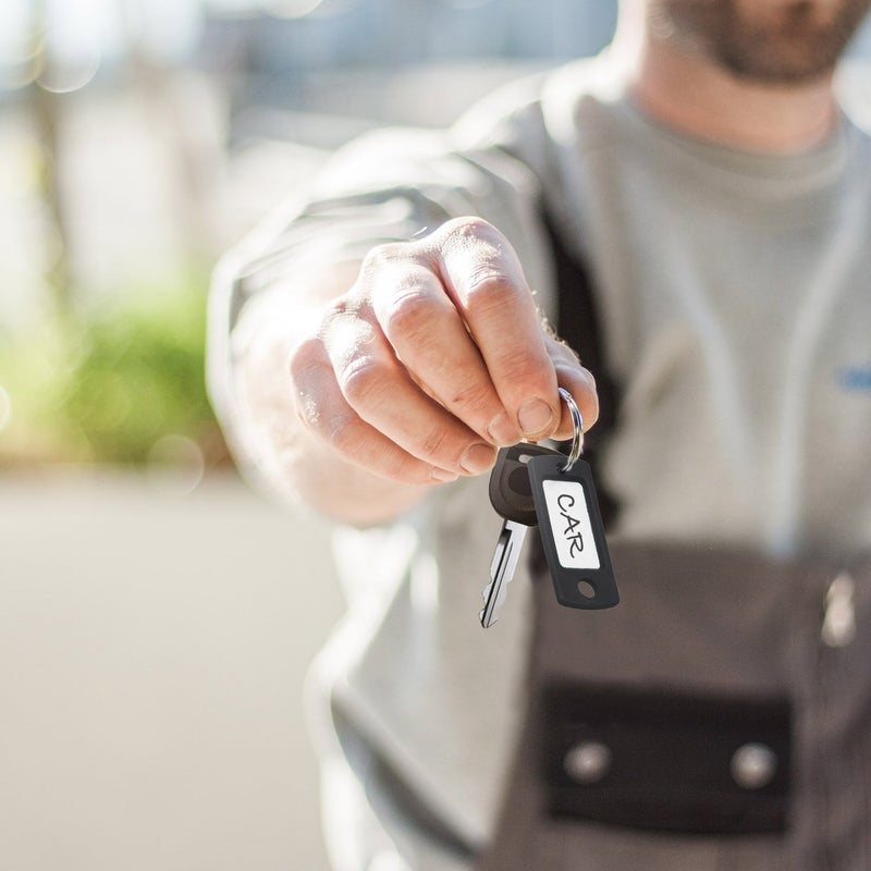 Lucky Line Flexible Colored Plastic Key Tag with 3/4" Split Ring in Black, 50 Tags (16920) - Image 4