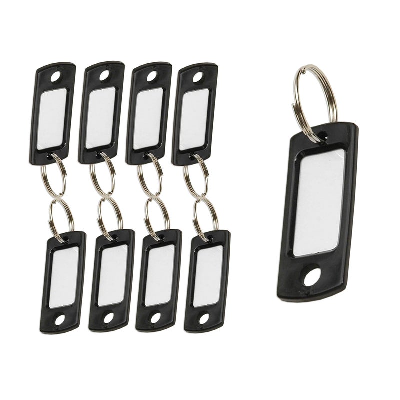 Lucky Line Flexible Colored Plastic Key Tag with 3/4" Split Ring in Black, 50 Tags (16920) - Image 1